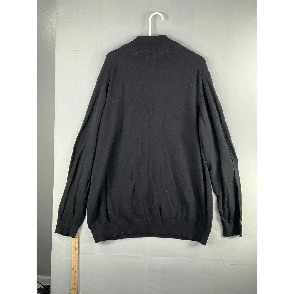 Foundry Supply Quarter Zip Sweater Size 2XLT Tall Black Long Sleeve Lightweight